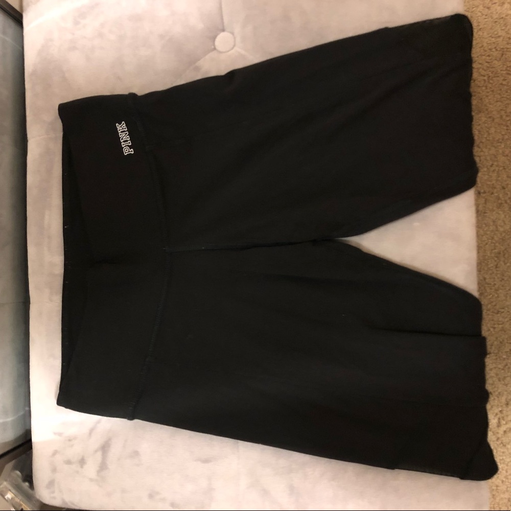 PINK cropped mesh leggings